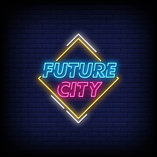 Future city neon signs style text