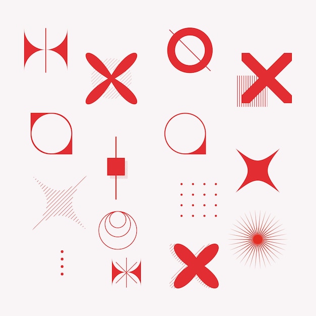 Vector future design shapes red