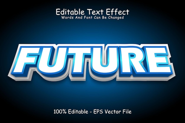 Future Editable Text Effect 3 Dimension Emboss Modern Style