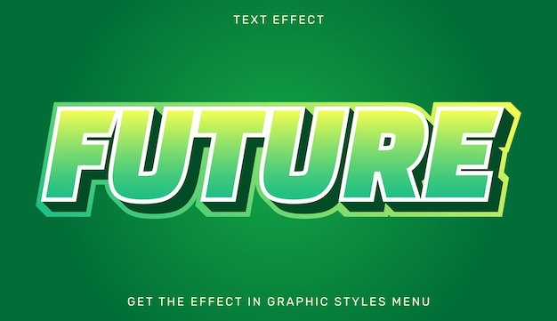 Future editable text effect in 3d style