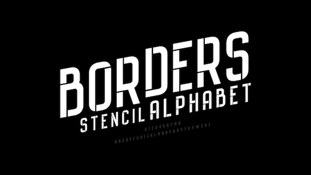 Future font creative modern alphabet fonts Typography vector illustrator Stencil stylish font