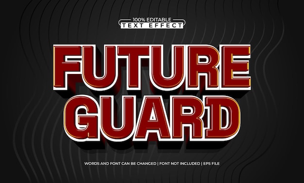 future guard bewerkbare tekst-effect met een techno en future tekst stijl