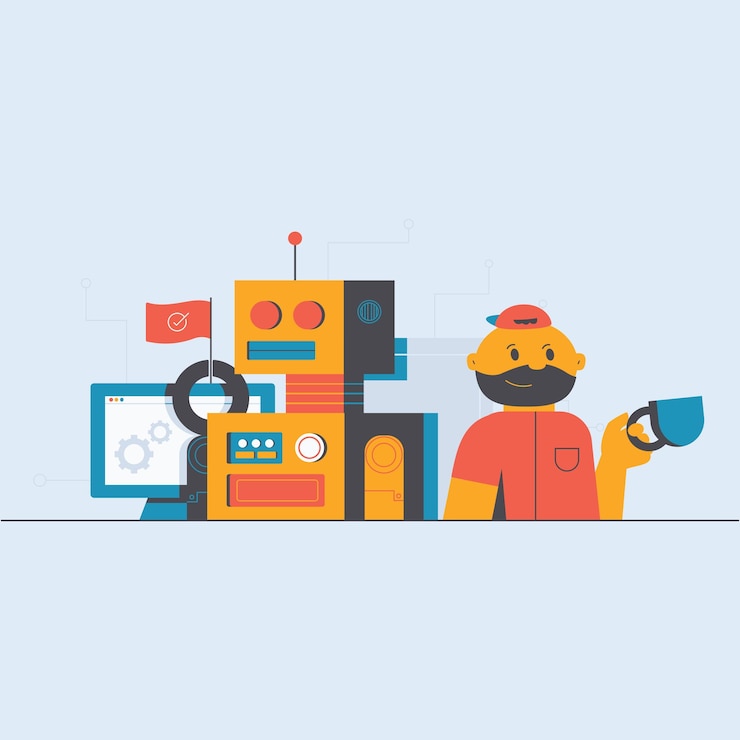 Vector future healthcare outlook ai illustrations advancing medical services