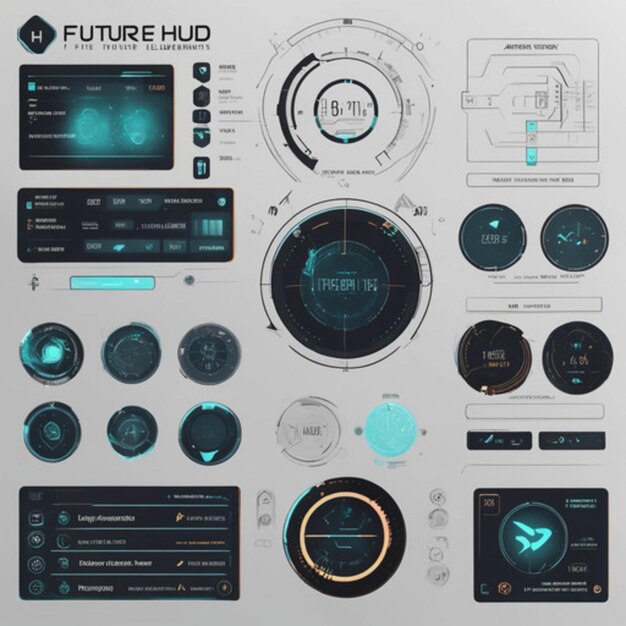 Future hud elements vector