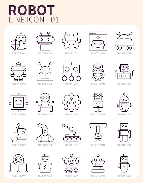 Vector future industry artificial intelligence robot icon