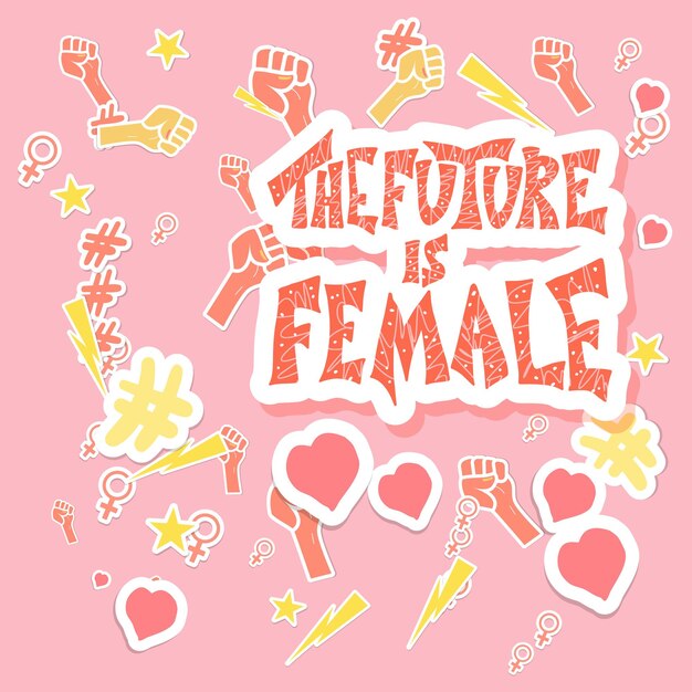 Vector the future is female vector hand drawn quote