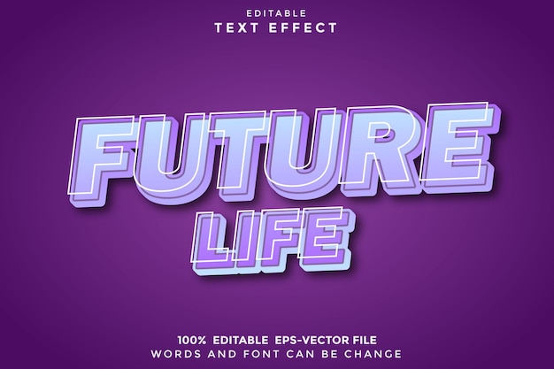 Future Life Editable Text Effect 3D Modern Style