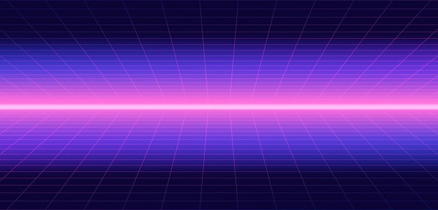 Future retro line background of the 80s. vector futuristic synth retro wave illustration in 1980s posters style.