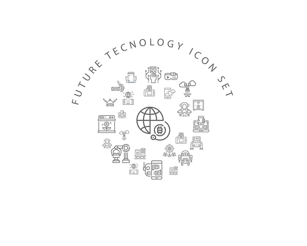 Vector future technology icon set design