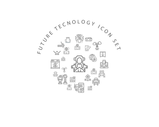 Future technology icon set design