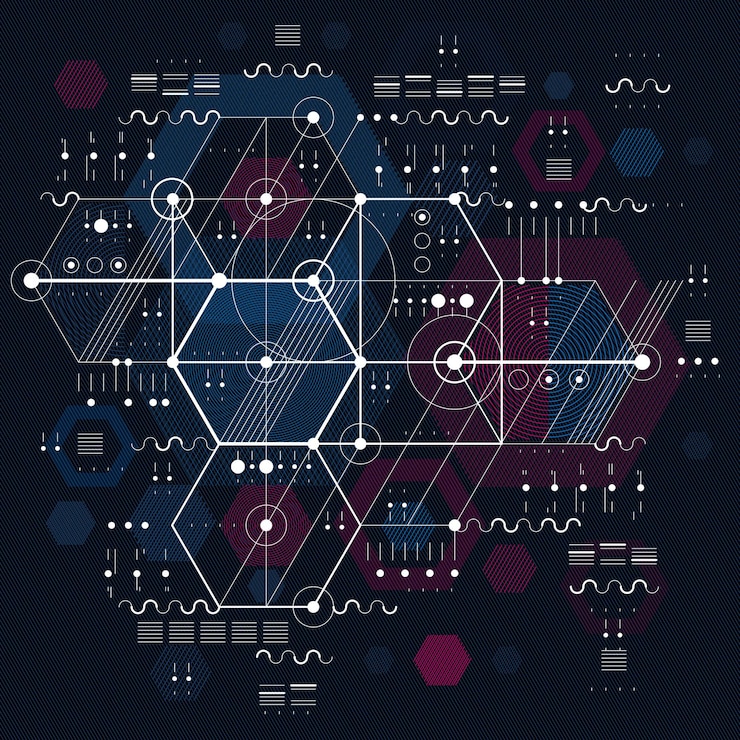 Vector future technology vector drawing, industrial wallpaper. graphic illustration of engine or mechanism.