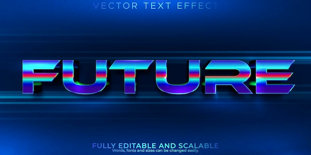 Vector future text effect editable cyber and tech text style