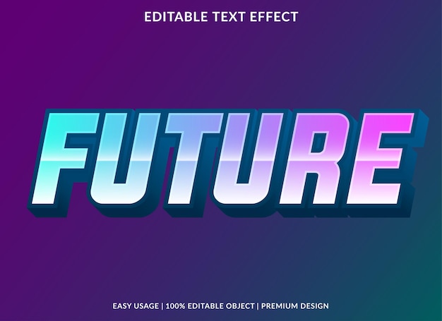 Future text effect template design with 3d style use for business brand and logo