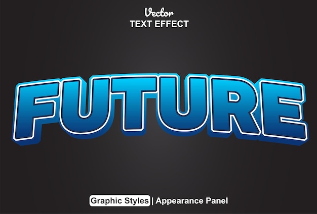 Future text effect with graphic style and editable