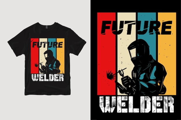 Вектор Дизайн футболки future welder сварка