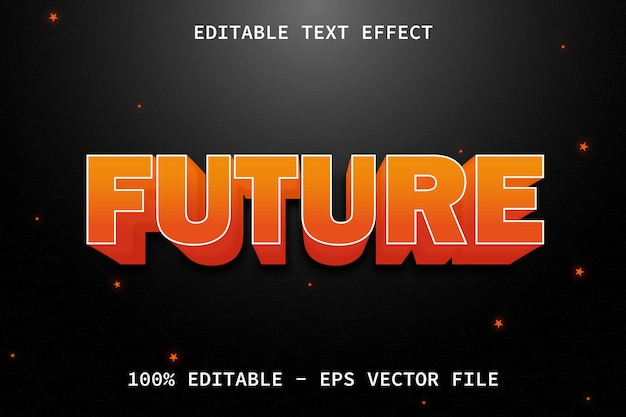 Future with modern emboss style editable text effect