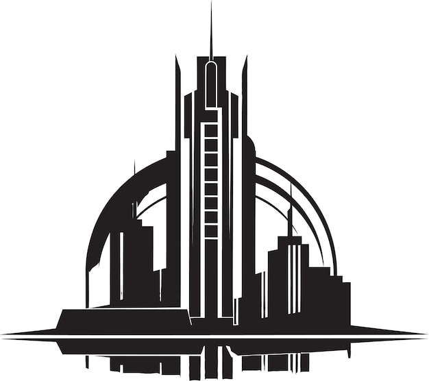 FutureScape Modern Building Emblem TechTowers Futuristic Logo Design