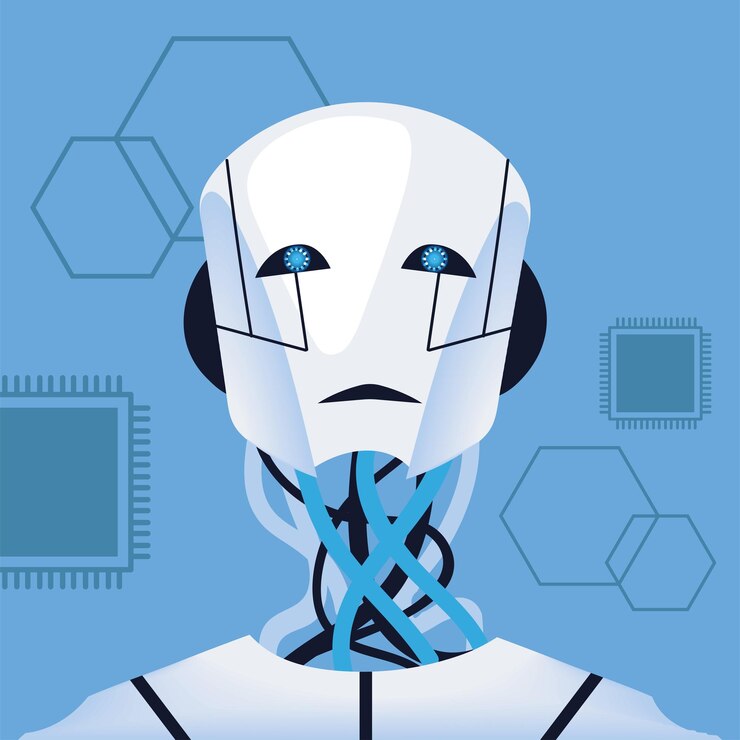 Vector futurist artificial intelligence robot