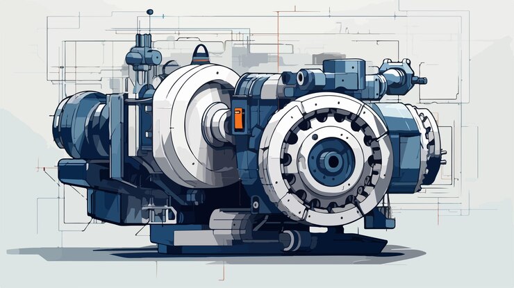 Vector futuristic 3d vector drawing with low poly demolish