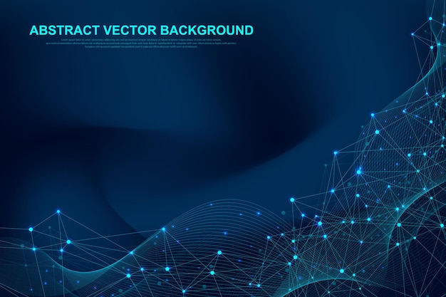 Futuristic abstract vector background blockchain technology.