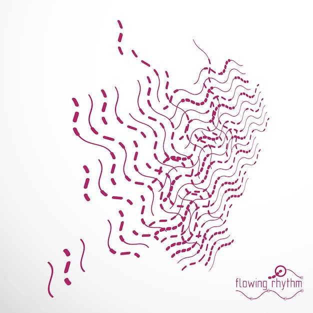 Futuristic abstract vector technology background. Abstract wavy lines pattern, art graphic illustration.
