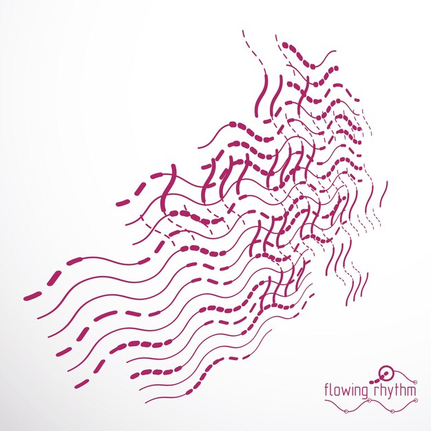 Futuristic abstract vector technology background. Abstract wavy lines pattern, art graphic illustration.