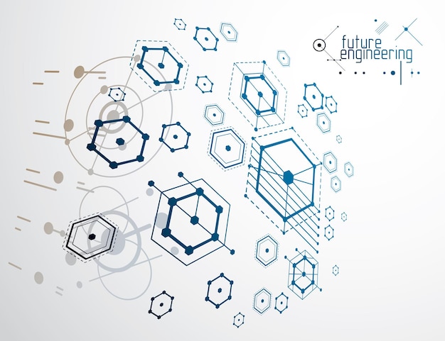 futuristic abstract vector technology background. mechanical engineering wallpaper.