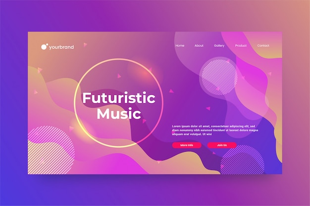 Design futuristico sito web astratto o modello di pagina di destinazione