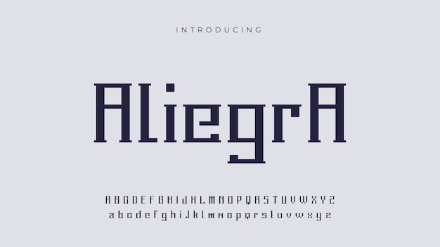 Vector futuristic aliegra font