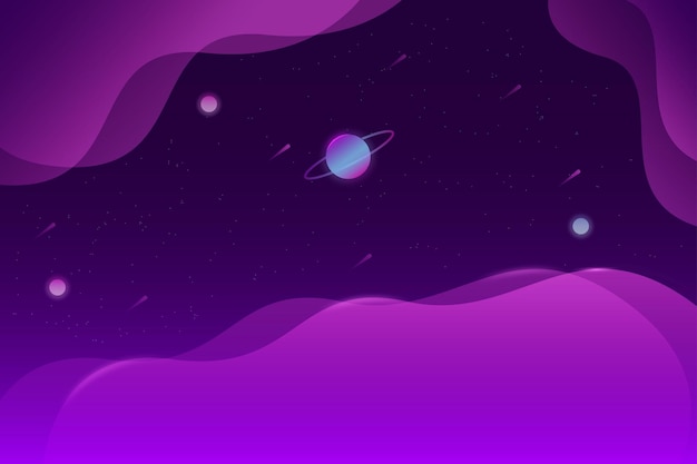 Futuristic background containing colorful planets