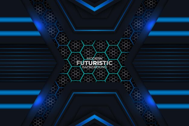 Futuristic Background Dark and Blue