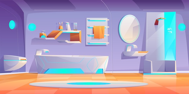 Futuristic bathroom interior furniture and stuff