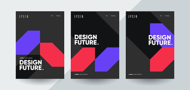 Futuristic Bauhaus brochure templates Minimalist design concept