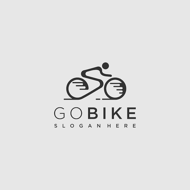 Futuristic bicycle design logo premium vector