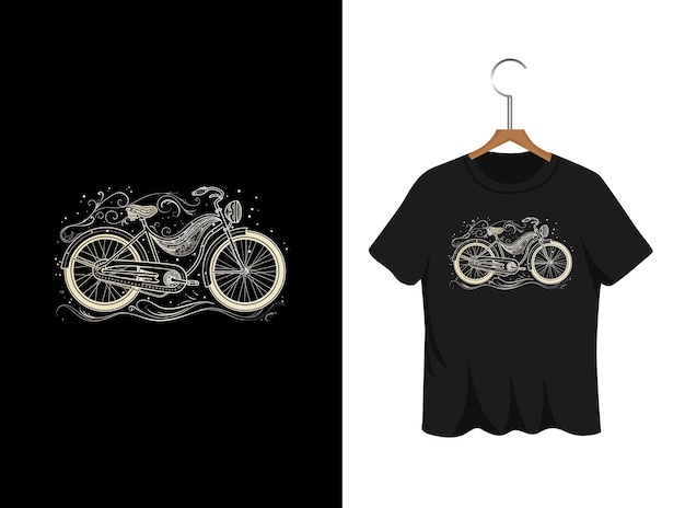 フューチャリスティックな自転車Tシャツ デザイン アートワーク