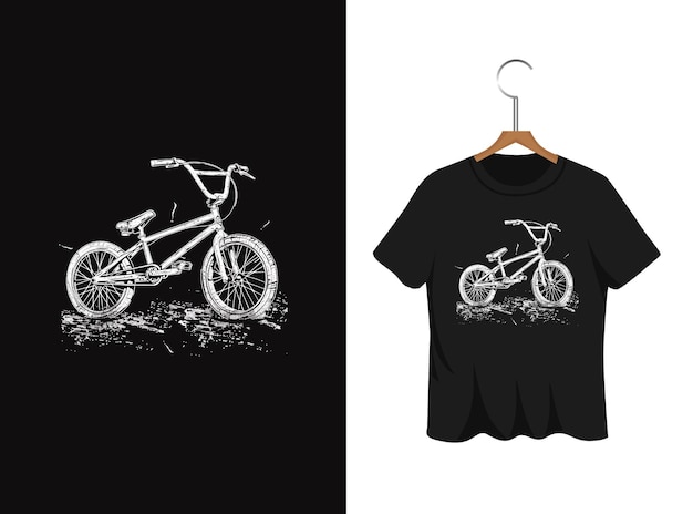 フューチャリスティックな自転車Tシャツ デザイン アートワーク