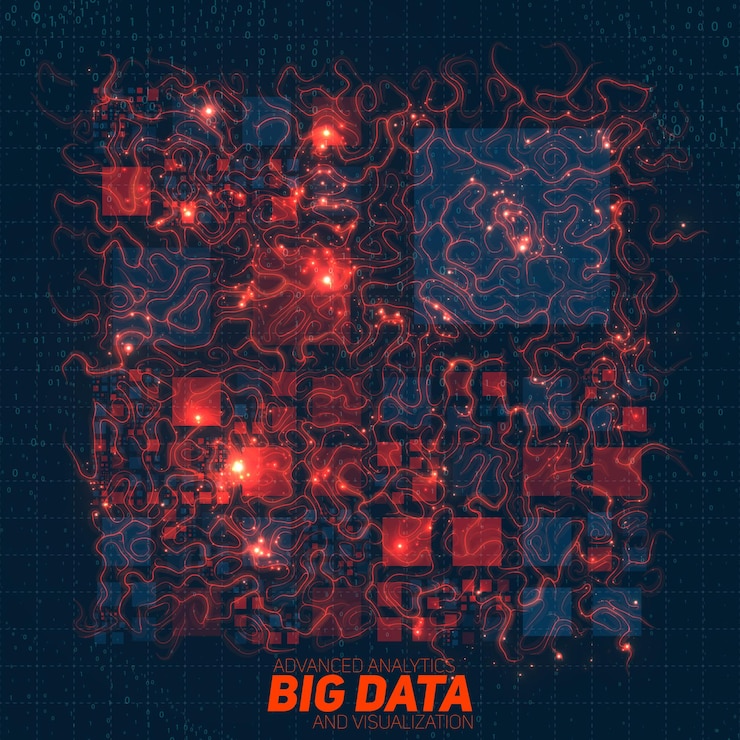 Vector futuristic big data visualization background