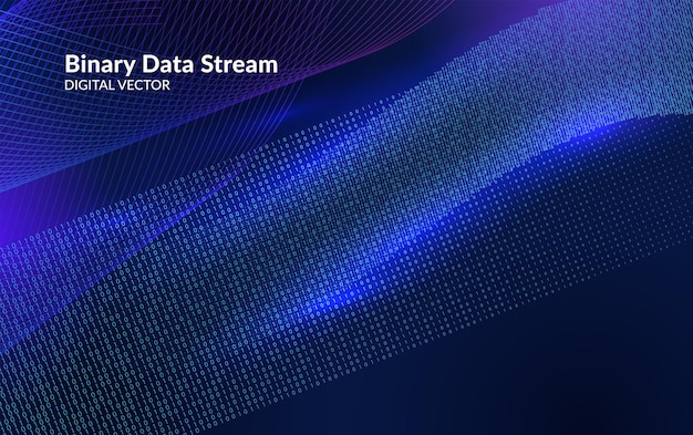 Futuristic binary code stream with light motion and data flow effect Perfect for technology digital data and computer science backgrounds
