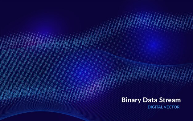 Futuristic binary code stream with light motion and data flow effect Perfect for technology digital data and computer science backgrounds