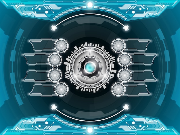 Vector futuristic blue frame technology interface