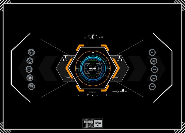 Futuristic blue infographics as head-up display.