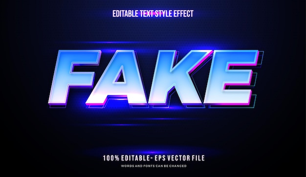 futuristic blue light color text style effect editable font vector file