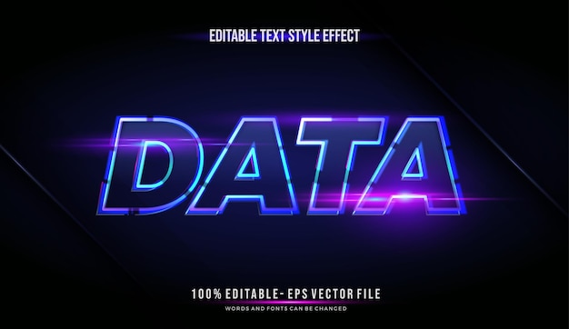 Futuristic blue light with shiny outline title text style effect. editable font vector file