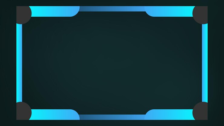 Vector futuristic blue neon frame on dark background