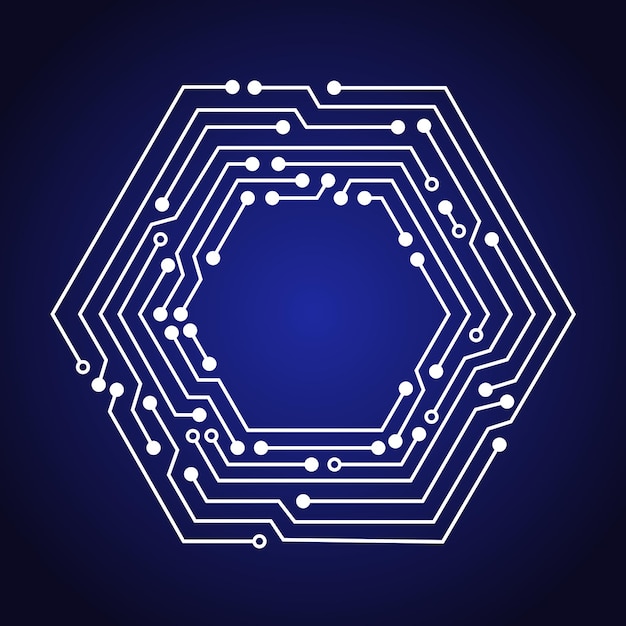 Футуристический Blue Tech Core HighTech Цифровой Интерфейс с CyberInspired Circuit Board