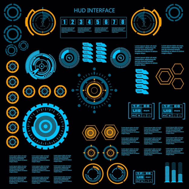 Futuristic blue virtual graphic touch user interface