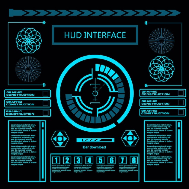 Futuristic blue virtual graphic touch user interface