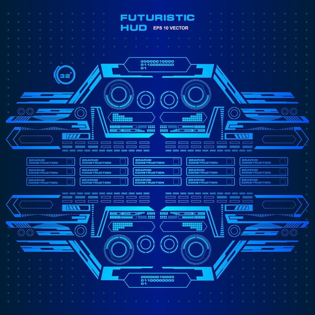 Interfaccia utente futuristica di tocco grafico virtuale blu