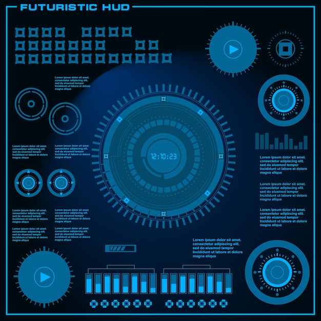 Futuristic blue virtual graphic touch user interface