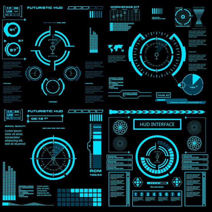 Vector futuristic blue virtual graphic touch user interface